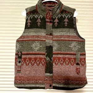 EUc Aztec Gray and Pink Puffer Vest Large